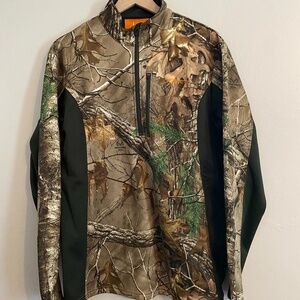 Habitat Realtree Hunting Quarter Zip Forest Green Performance Jacket MEDIUM
